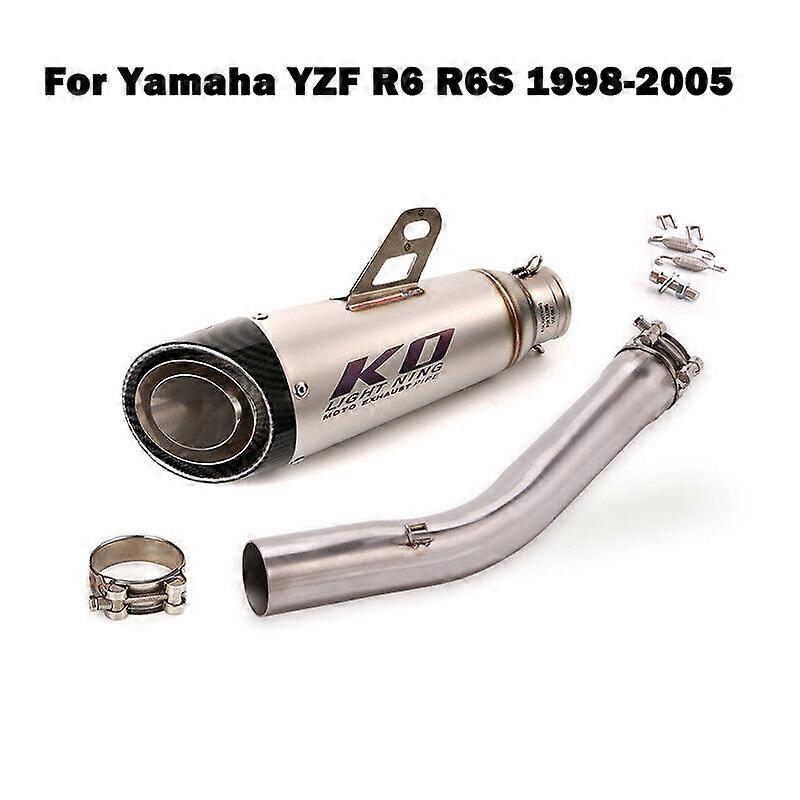 For Yamaha YZF R6 R6s 1998-2005 Exhaust Tips Muffler Slip On Connector Link Pipe