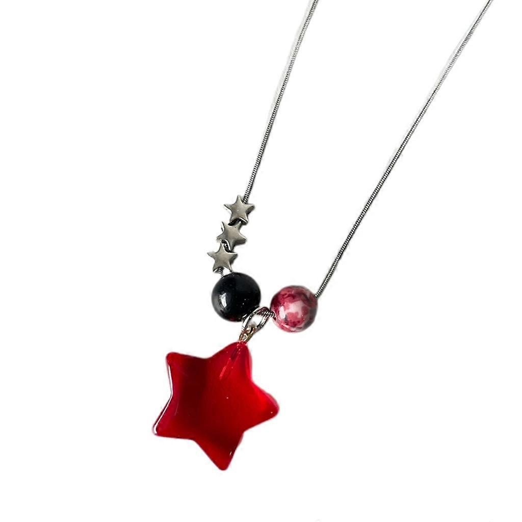 Multiple Five-pointed Star Necklace Niche Simple Versatile Round Beaded Chain