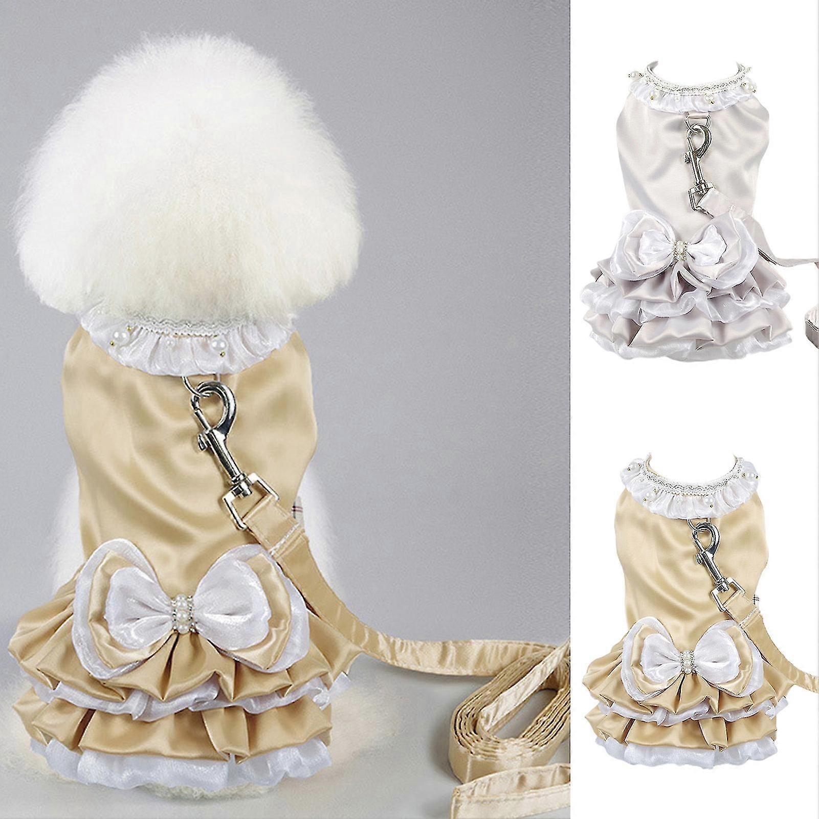 Koiran valjaat Combo Escape Proof Easy Control -lisävaruste prinsessatyylinen koiran valjaat talutushihna mekolla ulkokäyttöön-MXBC