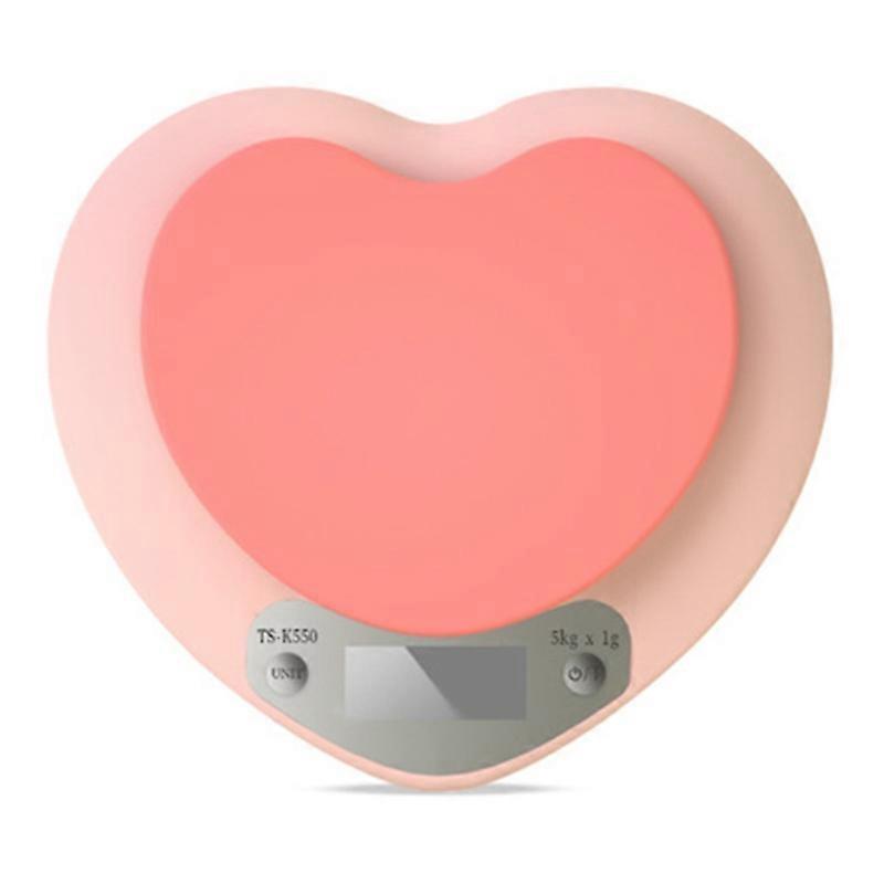 Multi-Function Kitchen Food Scale Digital Display Measures in g oz lb 5kgx1g Beautiful Heart Scale Pink Scale Food Scale