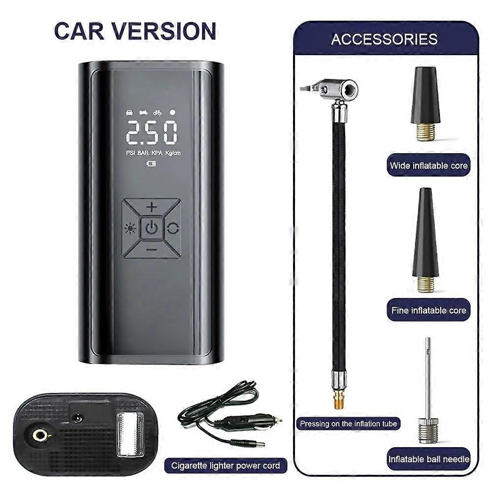 Car Air Pump LED Display Rechargeable Air Pump Intelligent Handheld Air Pump Wireless for Vehicle Motorcycle for Car Tyre Balls