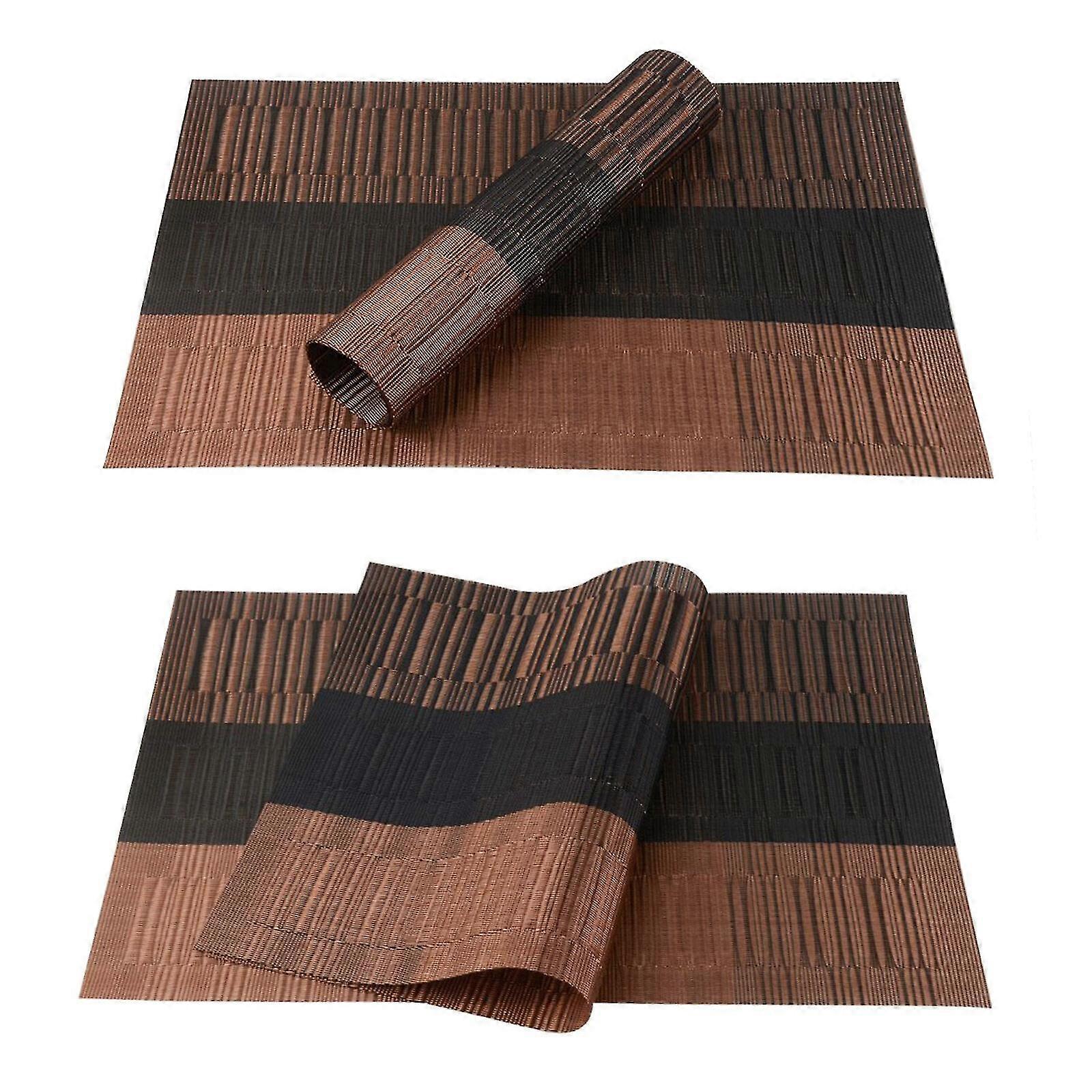 Table Placemats Dining Table Woven Mats Non-slip Washable Tw