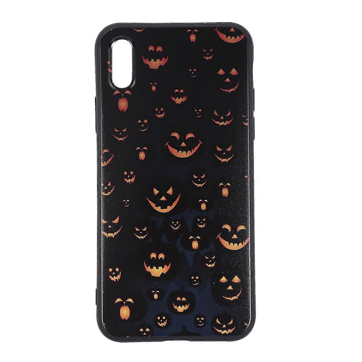 Anti-scratch Halloween Pattern Phone Case Exquisite Comfortable Shockproof Horrible Pumpkin Head TPU Cover Shell Compatible for iPhone X