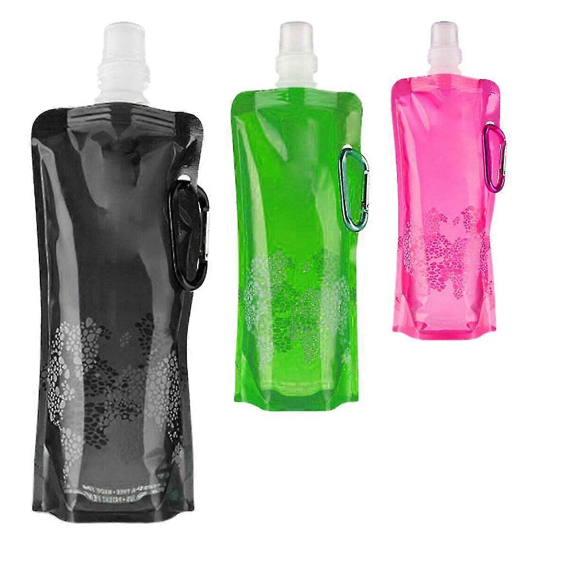 2x 500ml składana butelka na wodę, torba na wodę do biwakowania, biegania, jazdy na rowerze, na zewnątrz