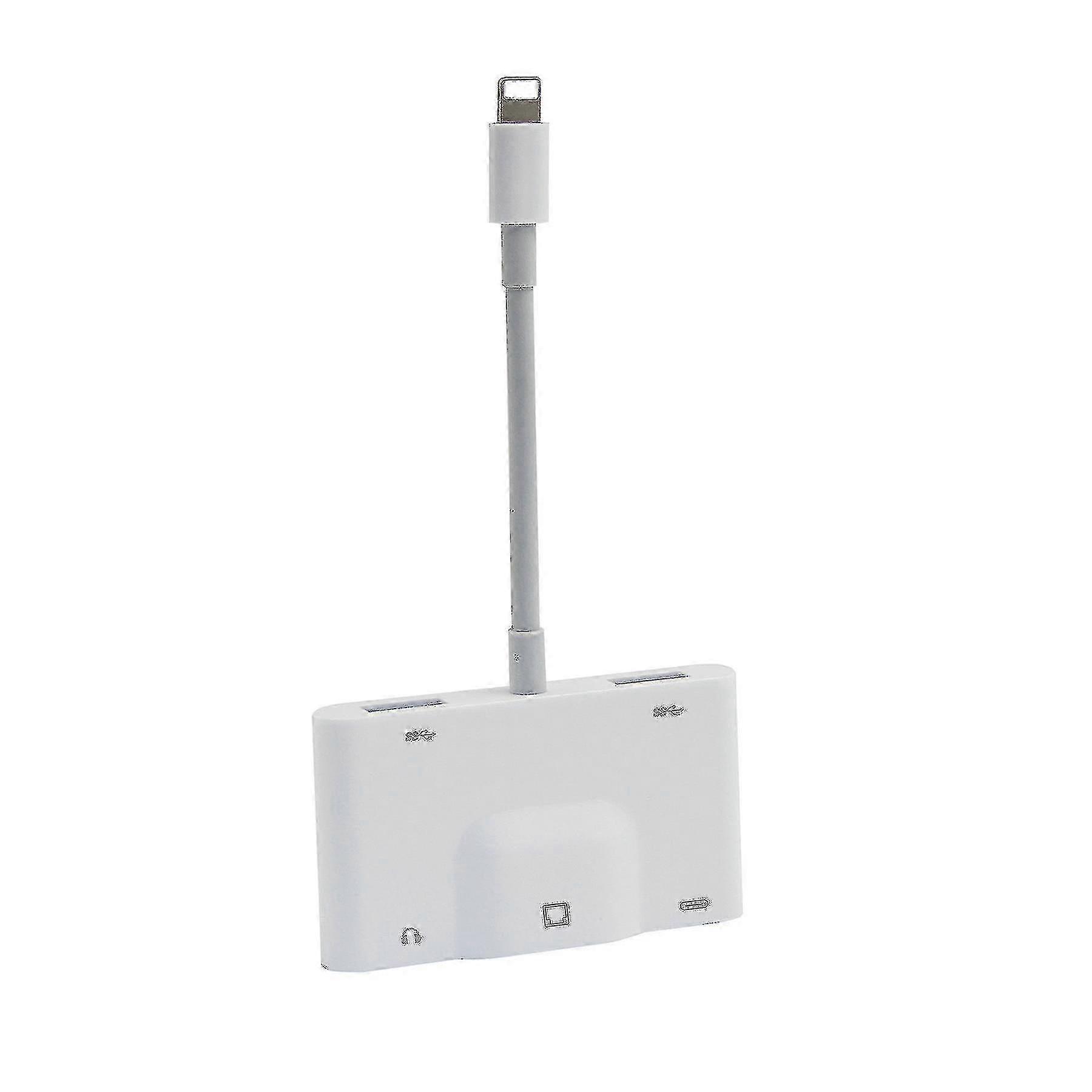 Lightning To Rj45 Ethernet Lan Wired Network Adapter 5 En 1 Usb Otg Lan Rj45 Ethernet 3.5mm Convertidor de alta velocidad