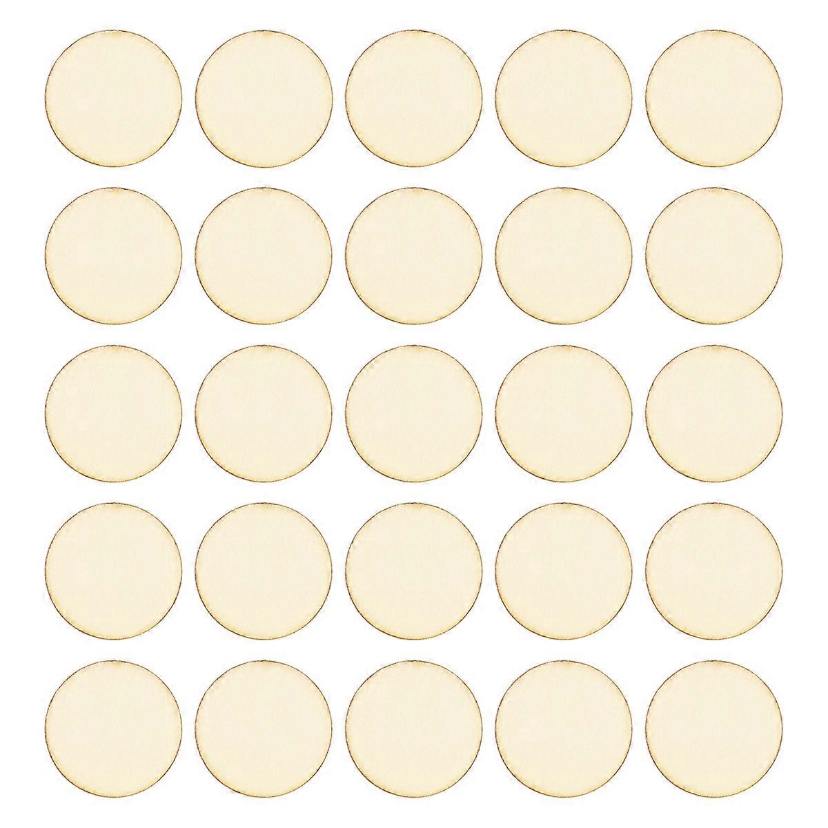 WINOMO 100pcs Round Wooden Pieces DIY Craft Wood Piece for Art Crafts Project