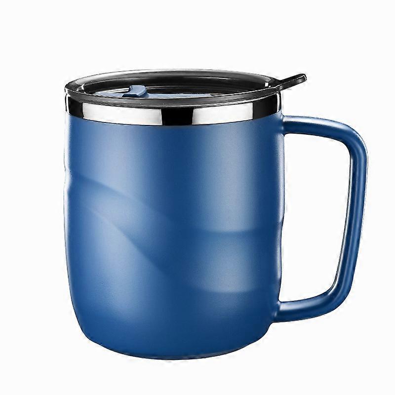 400ML 304 rustfrit stål kaffekrus kop med låg og håndtag dobbeltvæg kaffe tumbler genanvendelig og holdbar kaffe 1stk (d-)