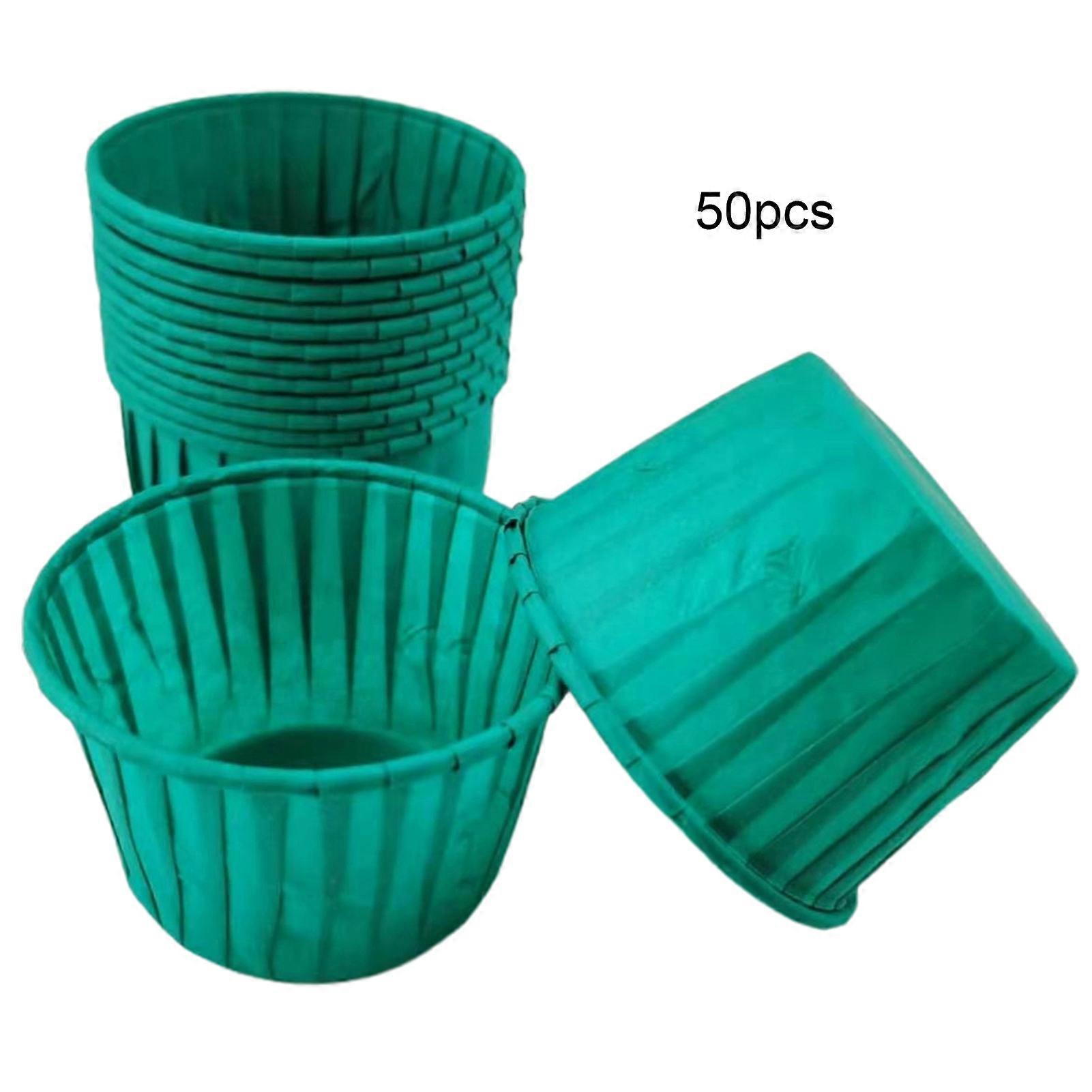 50Pcs Baking Cups Curly Edge Multi Use Waterproof Non-stick Cake Muffin Paper Cups Holiday Supplies