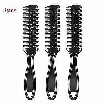 Hair Clipper Comb, Double Side Hair Cutting Trimmer Comb With Stainless Steel Blade, Pack Of 3 (black)