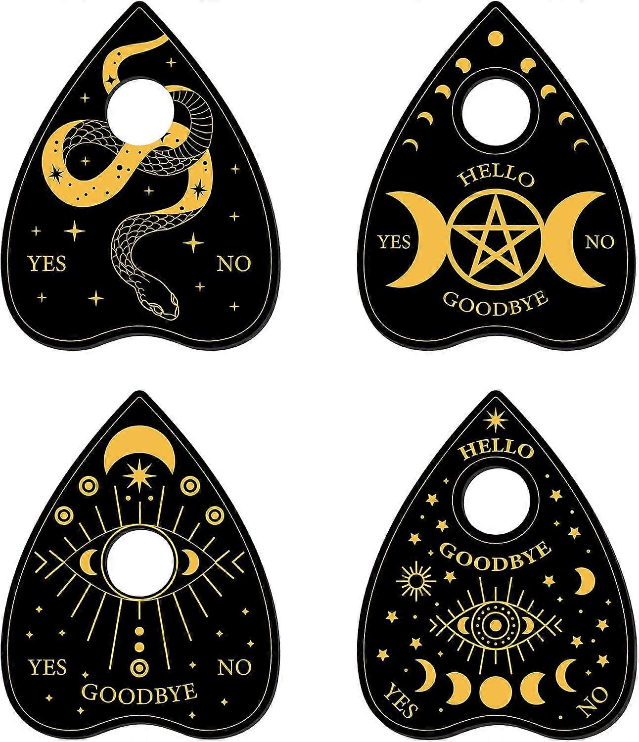 4Pcs Planchette for Board Wooden Moon Crystal Holder Mini Crystal Sphere Display Stand Snake Witch Stuff Wiccan Altar Decor Supplies Small Tray for Cr