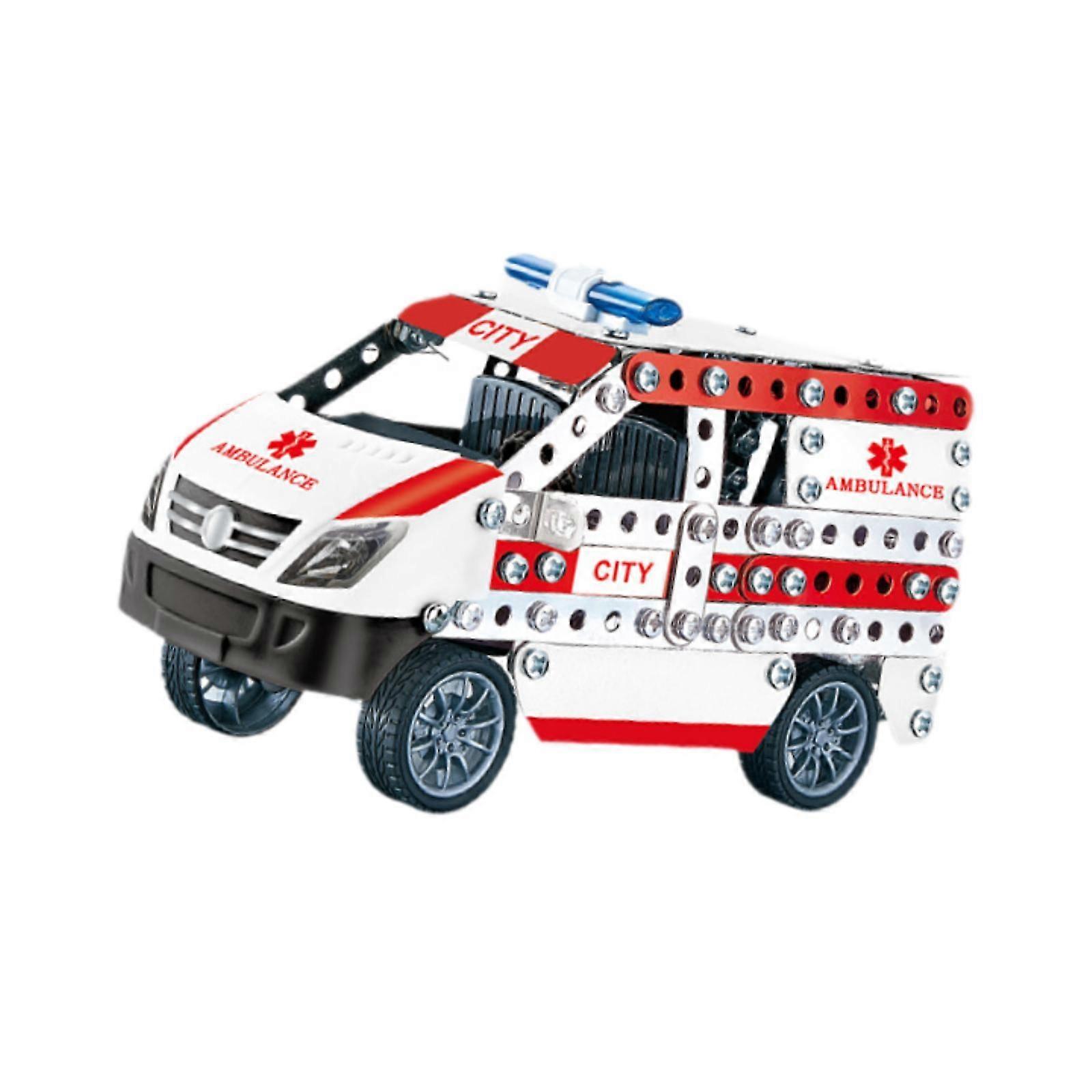 Modell bil byggsatser set Tidig inlärning Stam Bygga Leksak Set för flickor pojkar gåvor ambulans