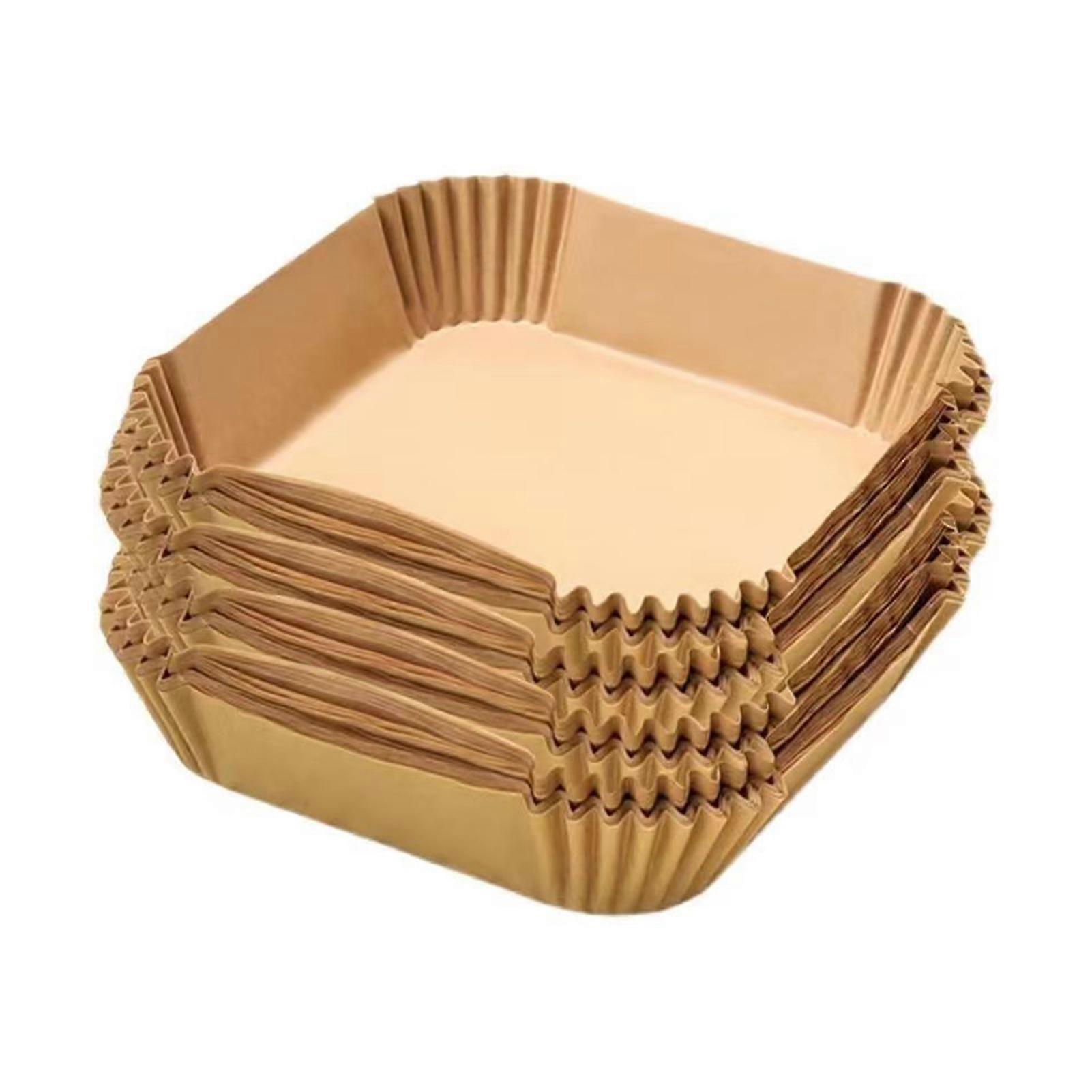 100Pcs Disposable Baking Paper Non-Stick Mat for Air Fryer Square Round Parchment Liners Oil Absorbent Tool Kitchen Oven Accessory