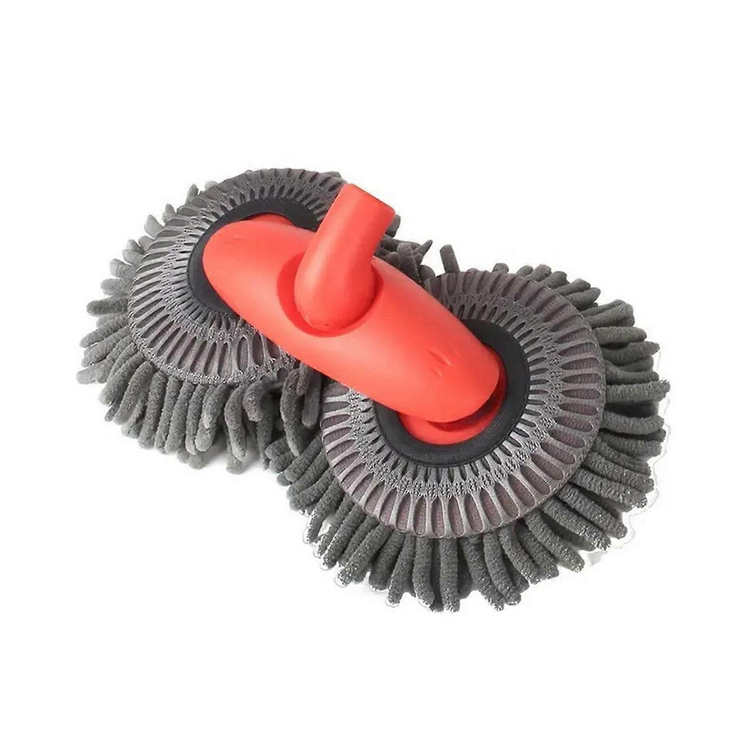 Long Handle Car Wash Brush Double Disc Design Detachable Reusable Windshield Window Microfiber Car