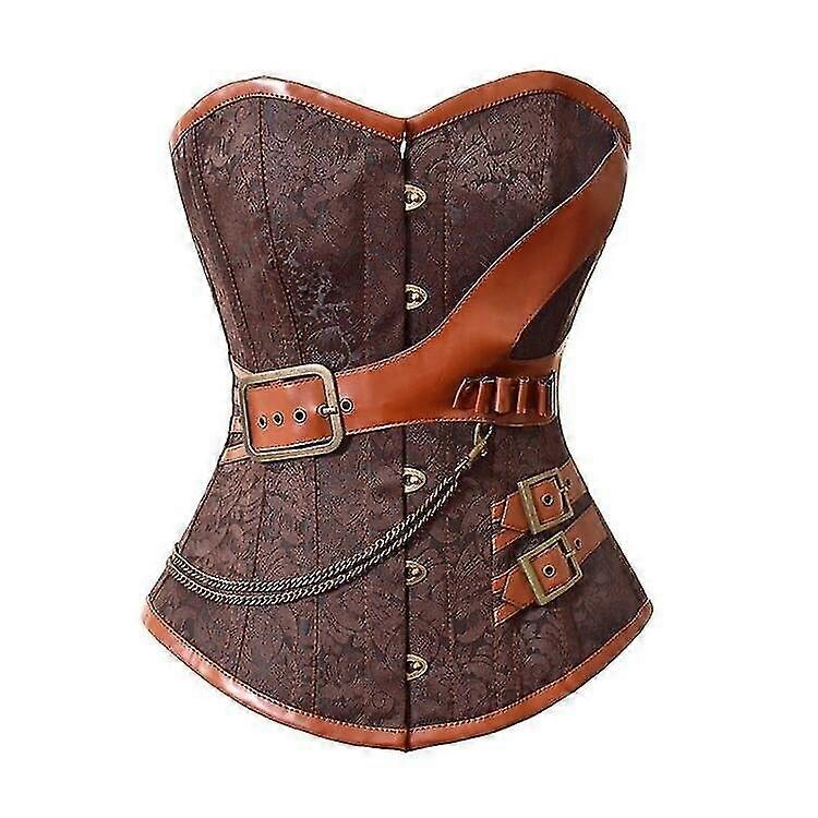 gothic brown body shapewear women corset halloween court