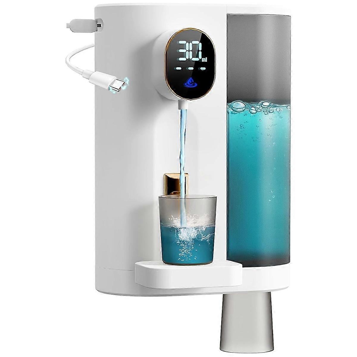 Dispenser automatico di collutorio per bagno con 2 tazze a 4 livelli e dispenser di collutorio elettrico intelligente con schermo a LED