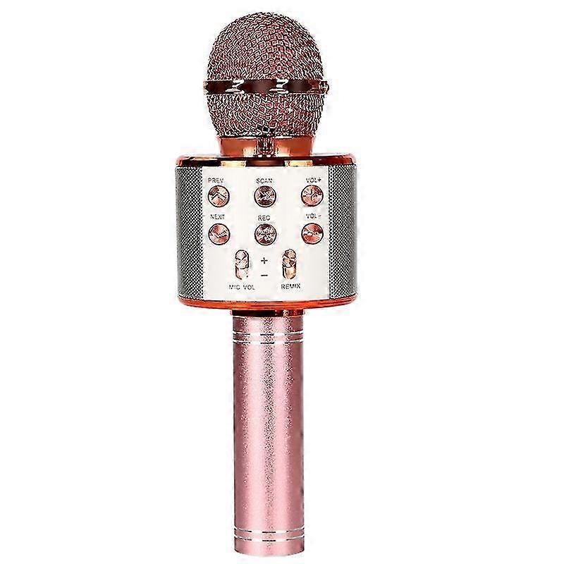Wireless Bluetooth karaoke handheld microphone, home KTV player with iOS computer supportrose gold