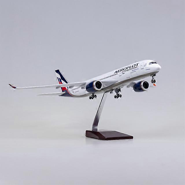 47CM 1/142 Scala Aereo Airbus A350 Aeroflot Compagnie Aeree Russe Modello W Luce e Ruota Resina Aereo Per Collezione Display Giocattoli