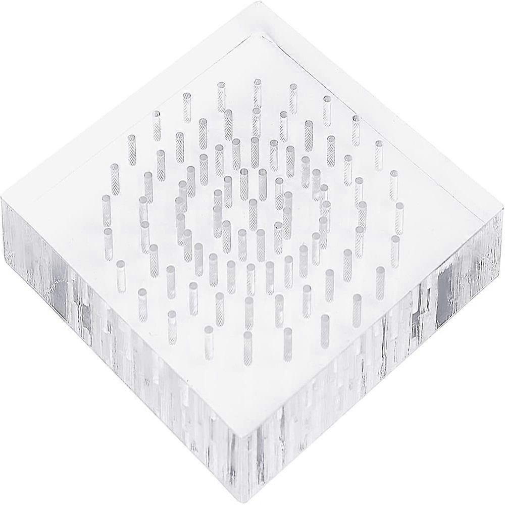 Acrylic Transparent Chassis Sqaure 85-hole with Glue Stickers Clear 10x10x1.7cm Hole: 0.2cm