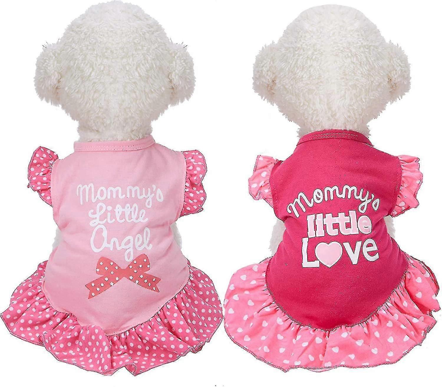 Hylyun Welpenkleid 2er-Packungen - gestreiftes Mesh-Prinzessinnen-Hundekleid mit Bowti-XK11442