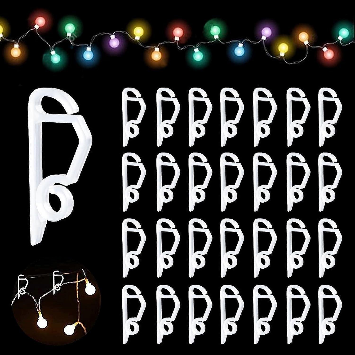 100x Fairy Lights Clips and Light Curtain Hook Holders and Fixing - Christmas Gutter Hooks