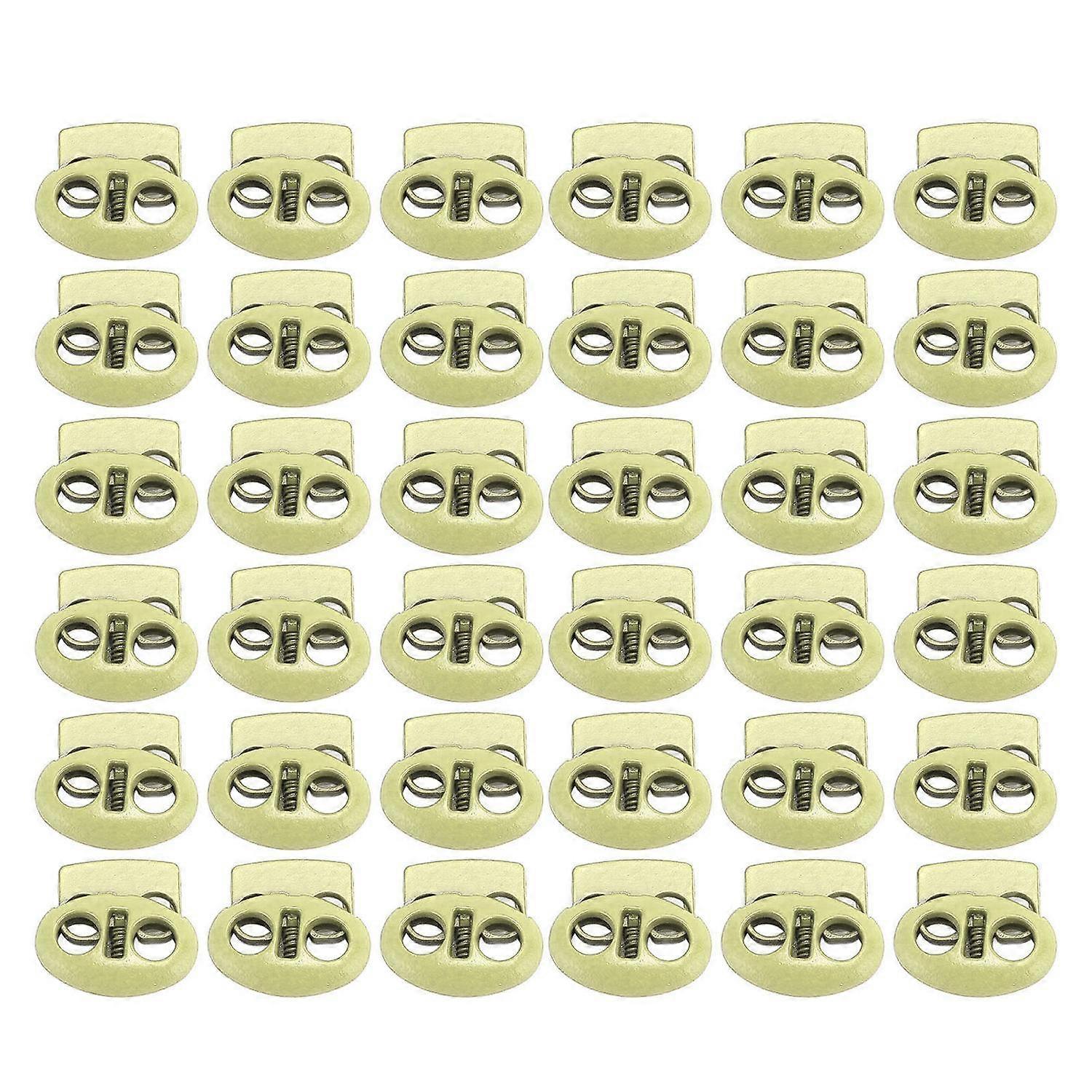 30pcs Spring Cord Lock Multipurpose Double Hole Spring Toggle Stopper for Shoelace Drawstrings Parac