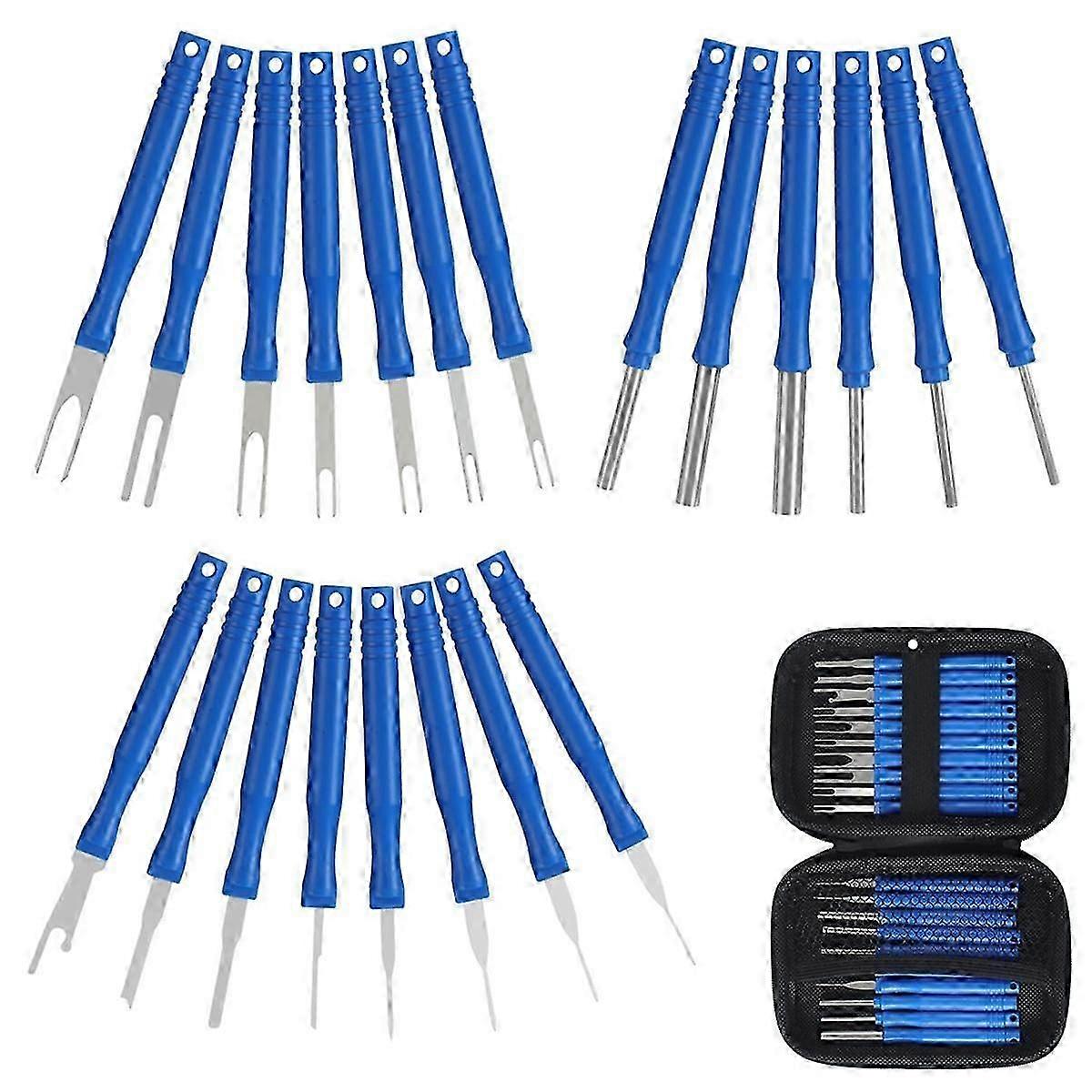 21Pcs Car Terminal Removal Tool Kit Cable Plug Remove Puller Electrical Wire Crimp Connector Pin Extractor