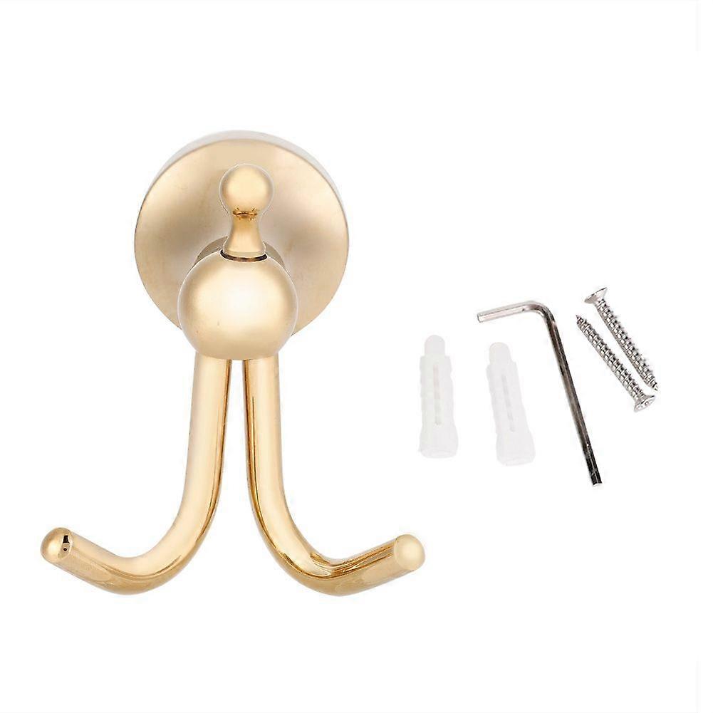 Durable Copper Double Clothes Hook Hanger Wall Mounted Bathroom Hooks