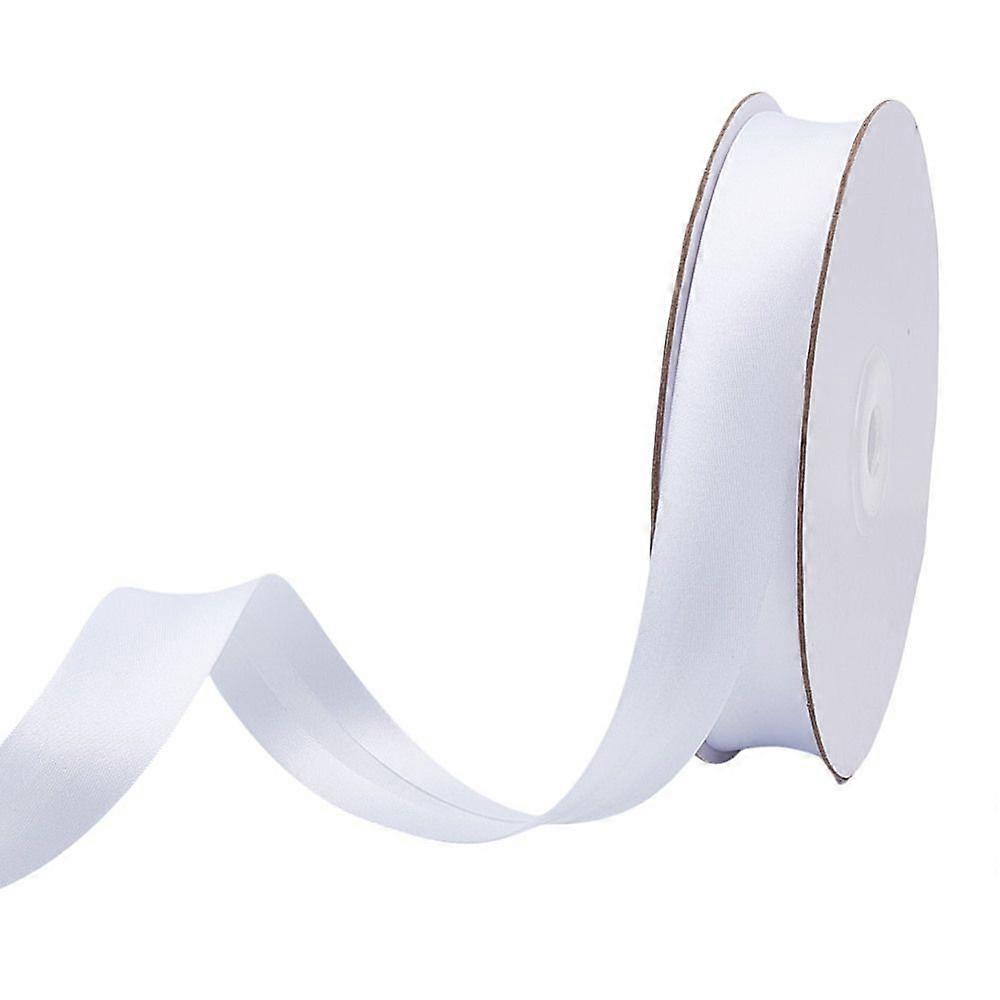 Polyester Double Fold Bias Tape Flat White 20mm about 24.06 Yards(22m)/Roll