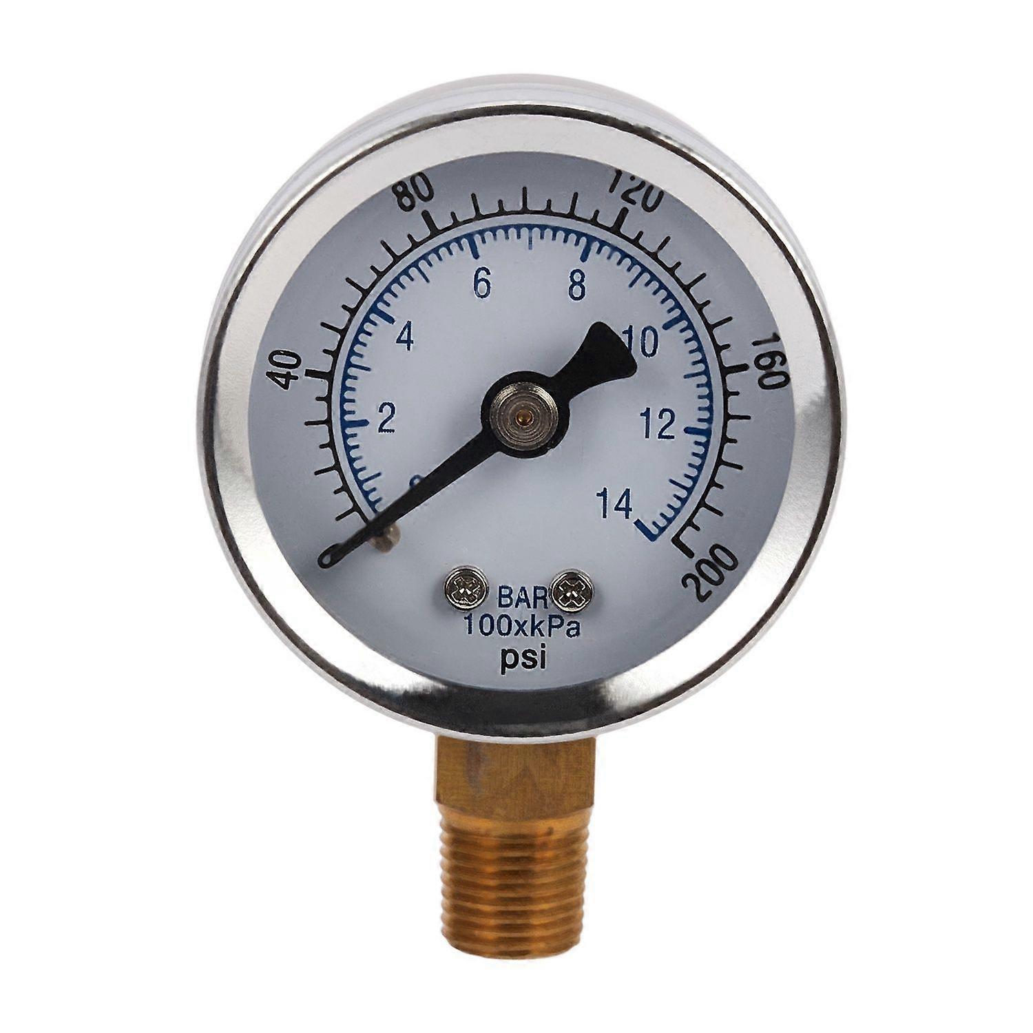 -40-14 Bar 0-200 Psi 0-14 Bar Pressure Gauge 1/8 Male Npt Pressure Gauge Air Compressor Hydraulic V