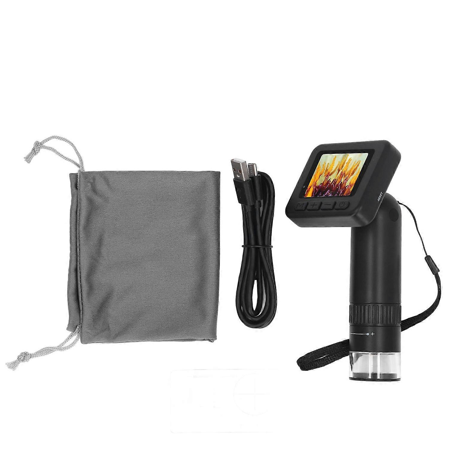 Handheld Digital Microscope 2 Inch IPS Screen 1000X Magnification USB Connect to PC Microscope with 