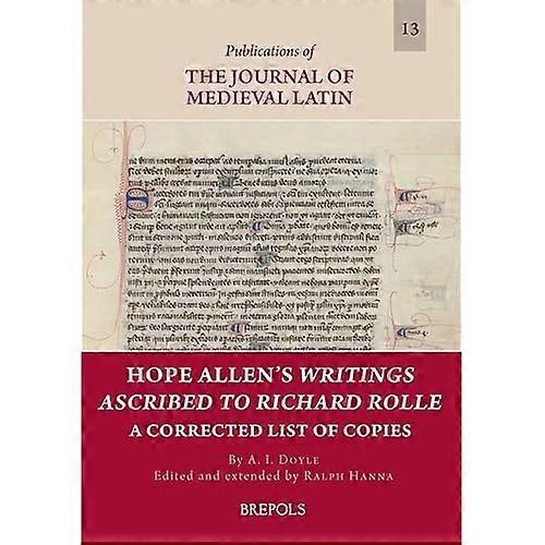 Hope Allen's Writings Ascribed to Richard Rolle: a Corrected List of Copies