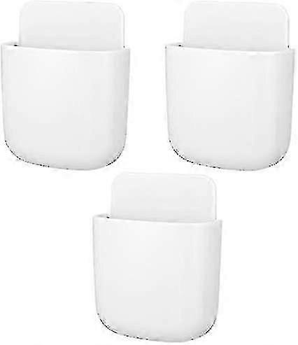 3 Pcs Supports de télécommande Wall Mount Office Storage Boxes (blanc)