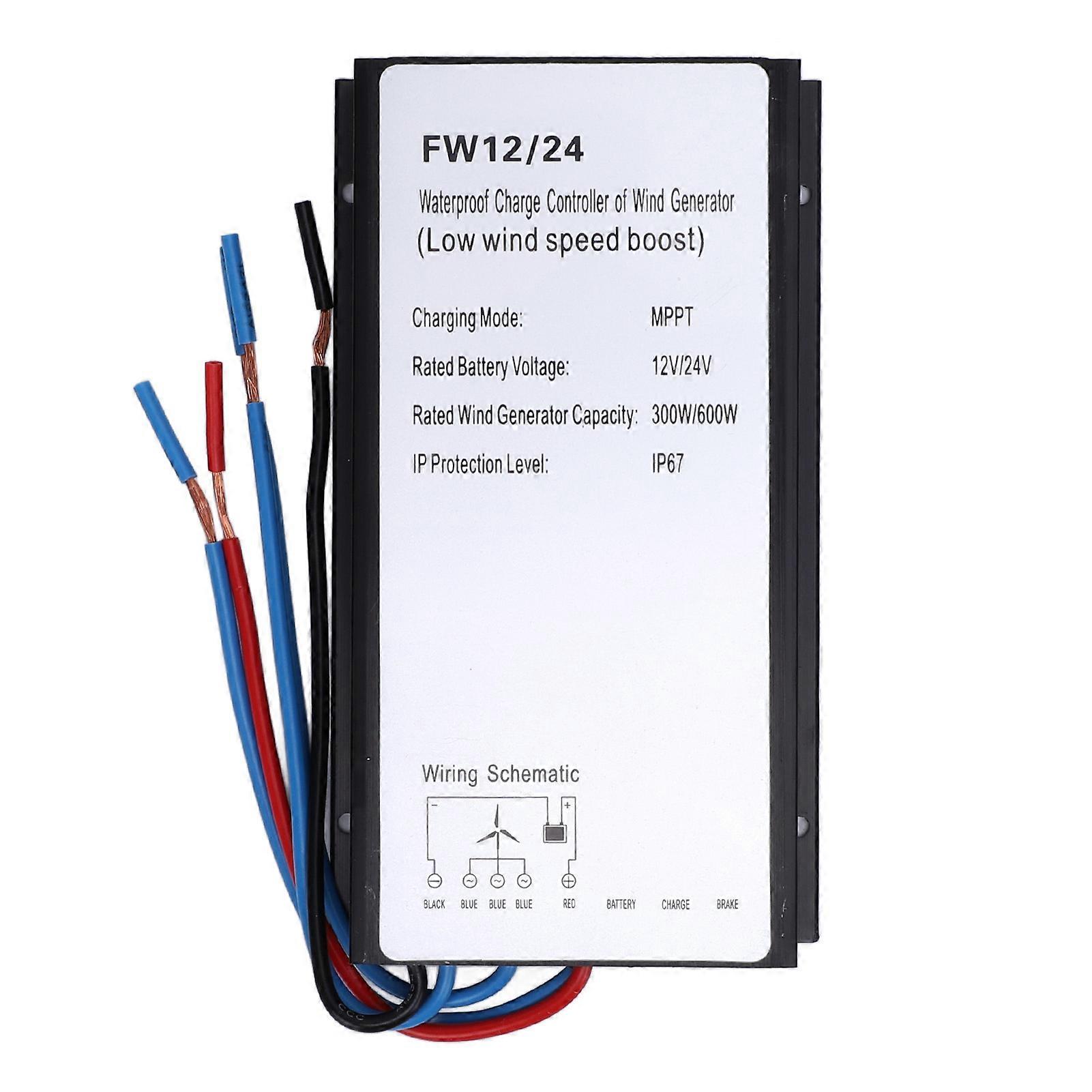 MPPT Wind Turbine Charge Controller 12V 24V 300W 600W Wind Turbine Generator Controller Regulator IP67 Water Resistant