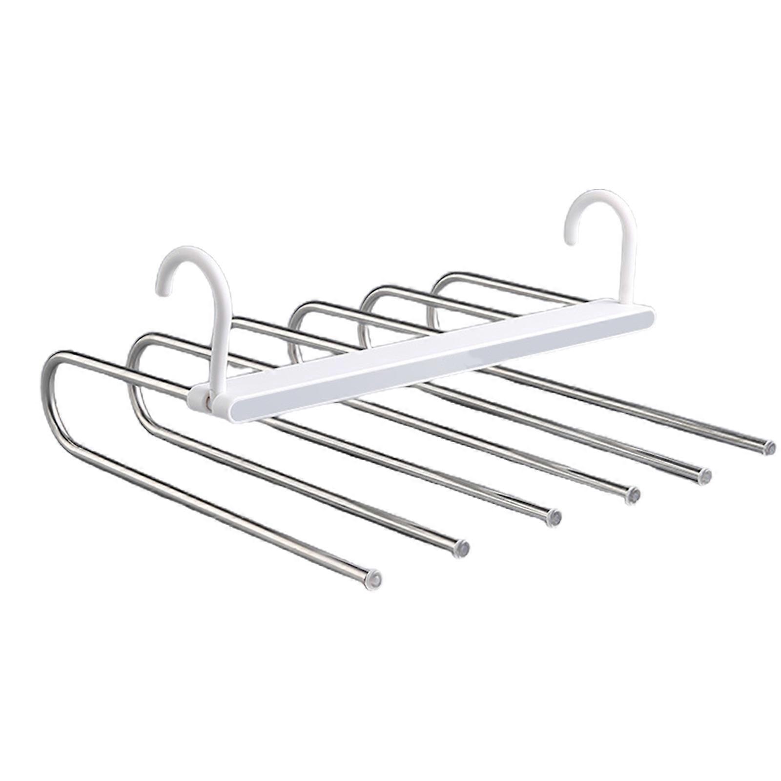 Foldable Pants Hanger Telescopic Storage Hangers Space Saving Closet Organizer  Gray