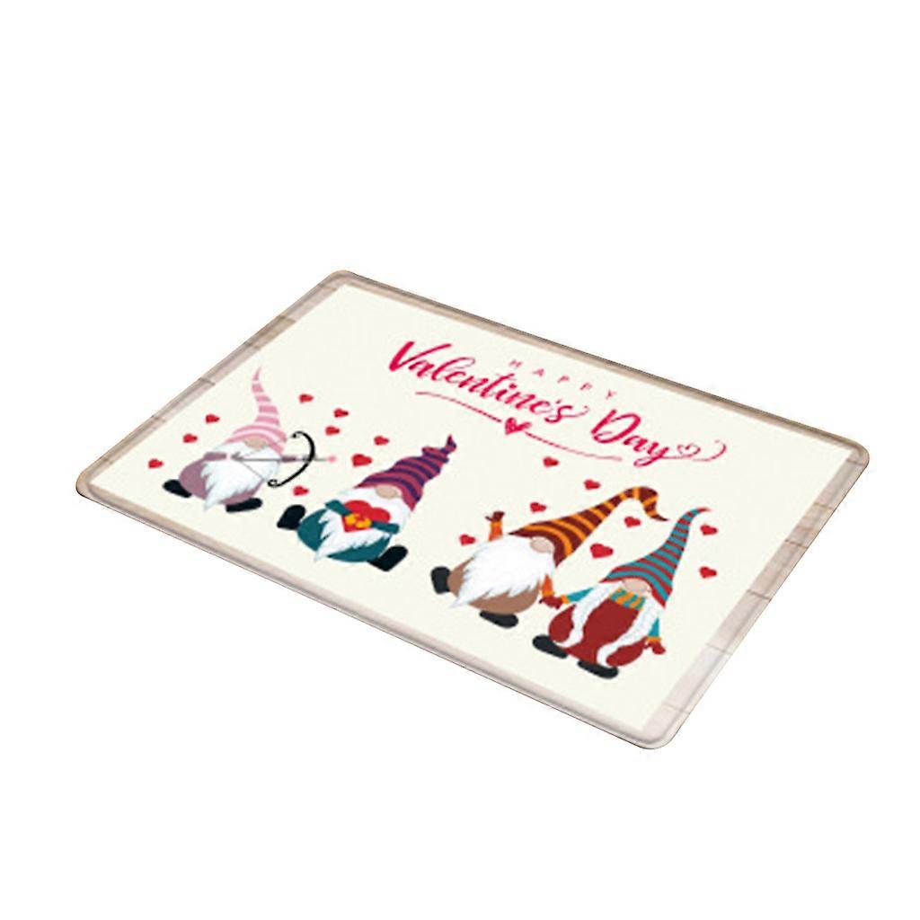 Valentine's Day Love Theme Faceless for Doll Printing Doormat Rectangular Floor Mat Non-Slip Rug Carpet for Bathroom Kit