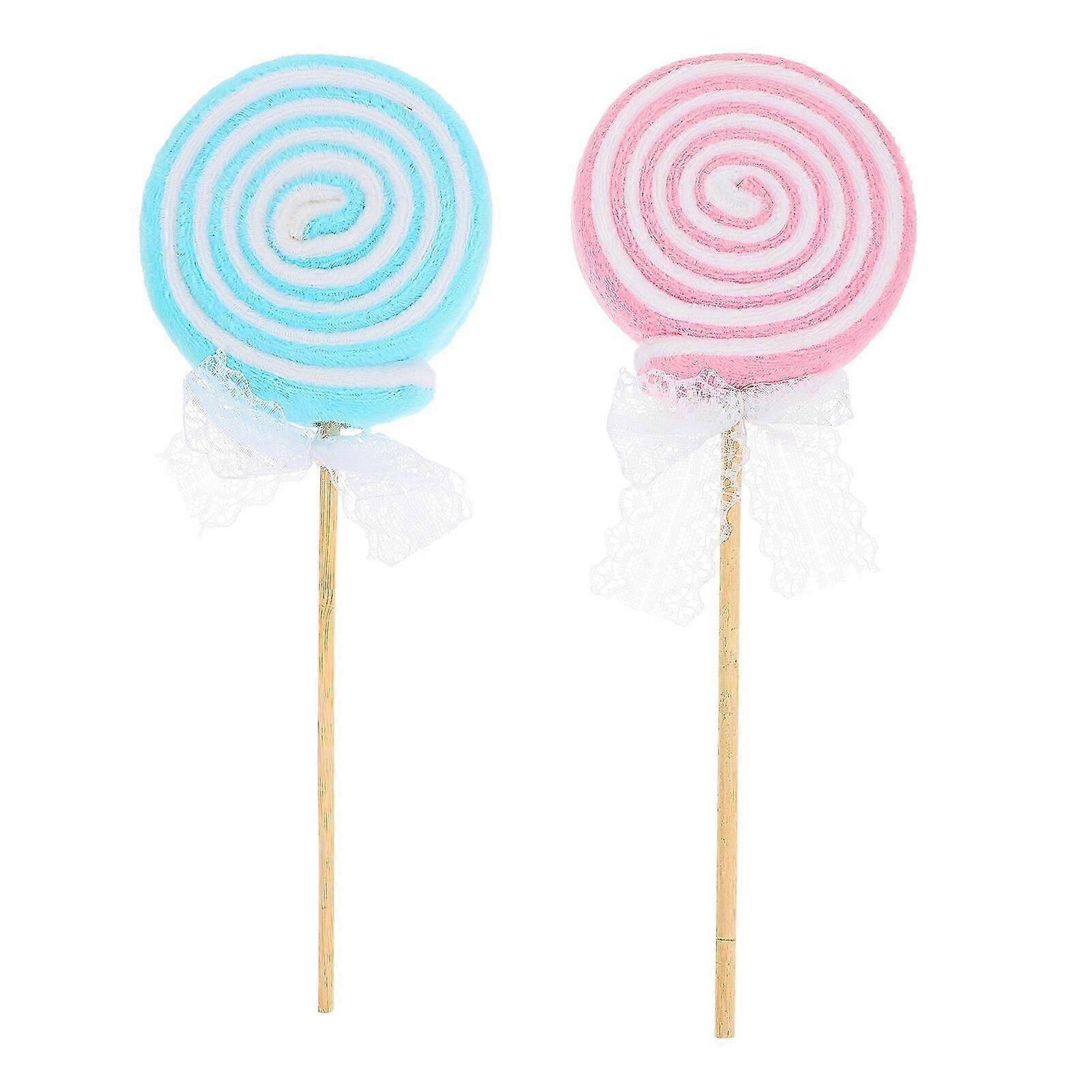2Pcs Realistic Simulation Lollipop Props Photo Props Lollipop Scene Adornments