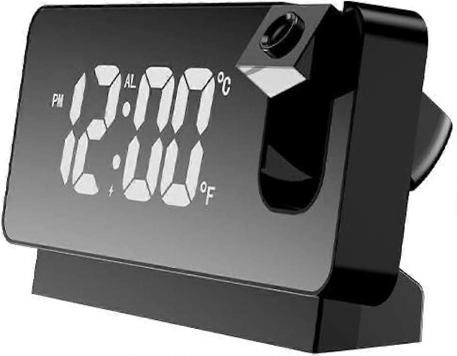 Alarm Clock LED Clock Projection Alarm Clock Black