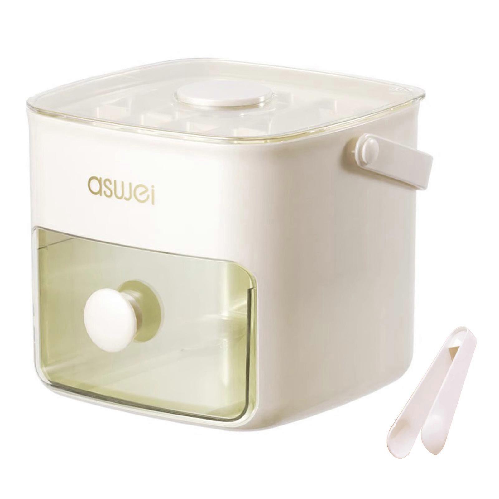 Press Ice Cubes Box with Storage Box Large Capacity Ice Maker Box for Beverage Milk