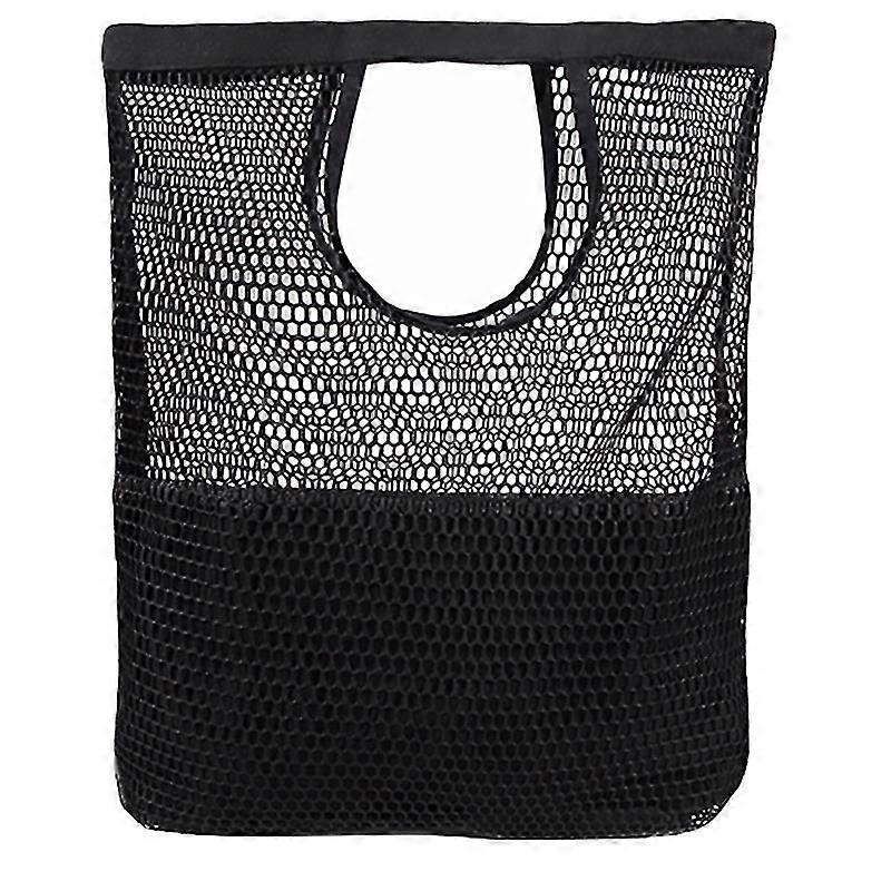 1pc High Capacity Portable Shopping Bag Mesh Design Beach Bag Tote Pouch