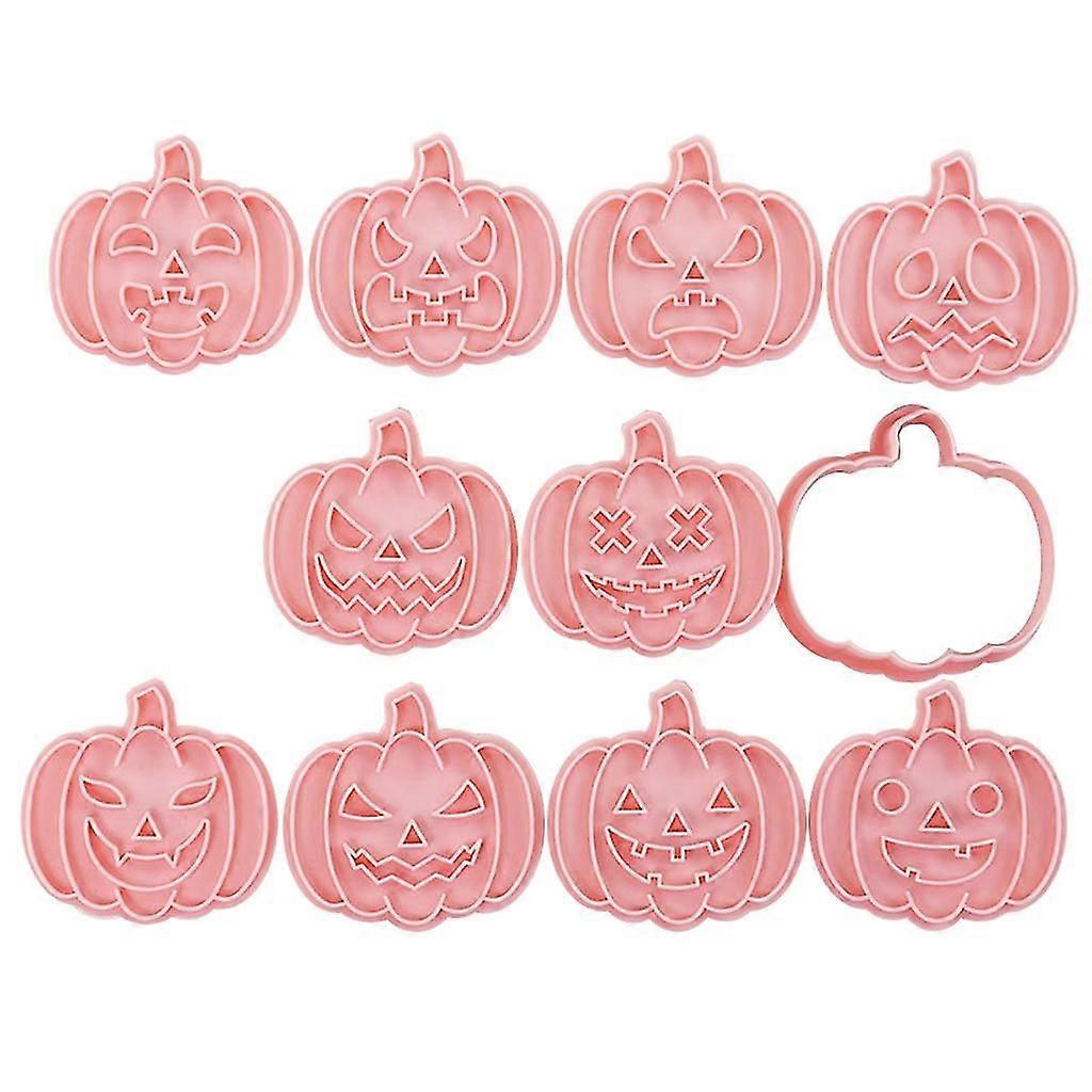10pcs Halloween Pumpkin Pattern Cookie Cutters Biscuits Mold Cookie Stamps