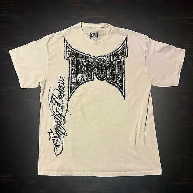TAPOUT Gothic Fashion Skull Graphic Print Cotton T-shirts Y2K Retro Grunge Hip Hop Short Sleeve Oversized Tee Men Clothing Tops