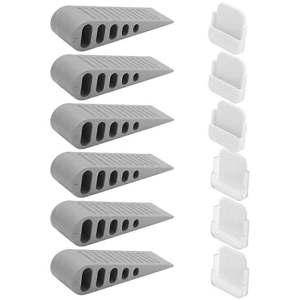 Heightened Rubber Door Wedge Stopper 6 Pcs Set for Gate Security Protection Home Supplies, Durable Rubber Material, Non-Slip Design
