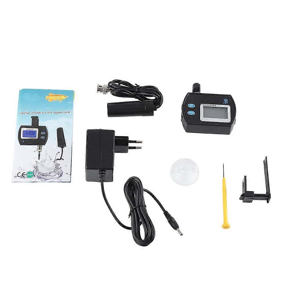 LCD Digital PH Meter Aquarium Pool Hydroponics Water Quality Monitor EU 220V