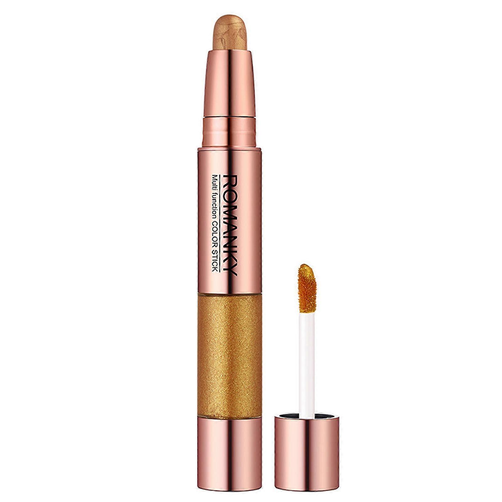 ROMANKY Multi-Purpose Highlighter Eyeshadow Stick Set Liquid Eyeshadow Stick Face Contouring 6.5g+1.8ml Gift