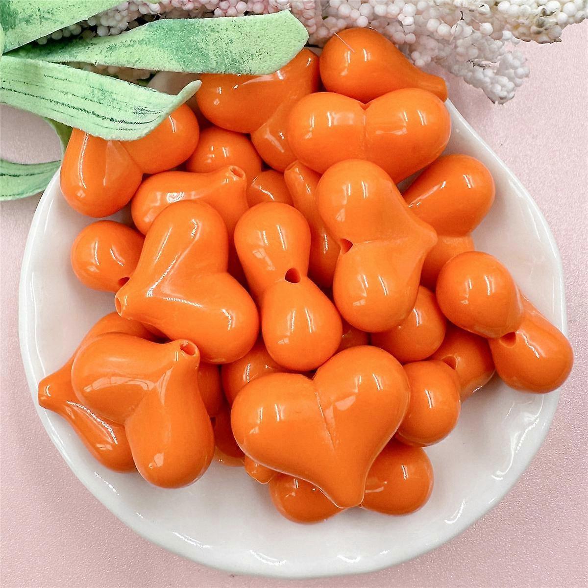 DIY Handmade Jewelry Macaron Beads Accessories Acrylic Bracelet 16.5x21mm Heart Loose Beads 20pcs Keychain