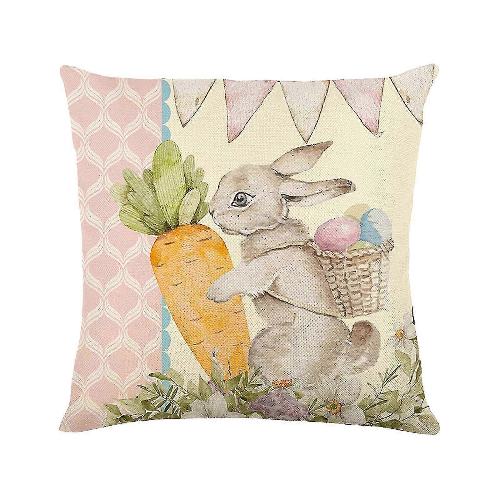 Easter Sofa Cushion Cover Decoration Festive Atmosphere Square 45 X 45cm Polyester Multicolor Printing