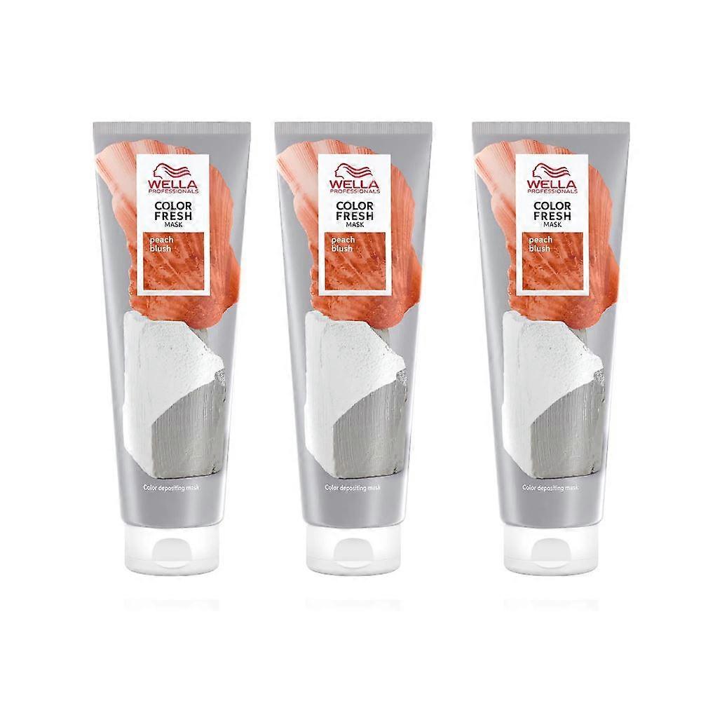 3 x Wella Color Fresh Semi-Permanent Hair Mask 150ml - Peach