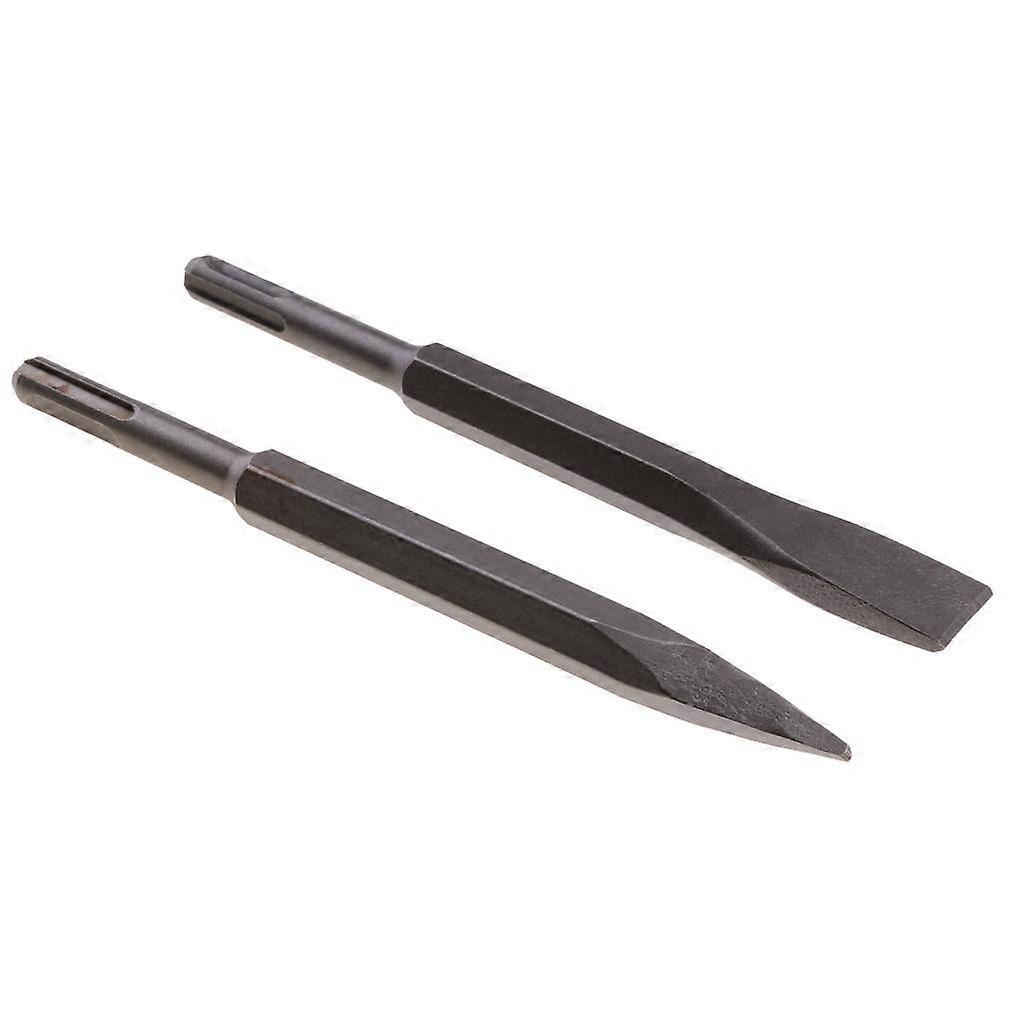 2pcs/set Point & Flat Rotary Electric Hammer Drill Bits 14mm x 150mm