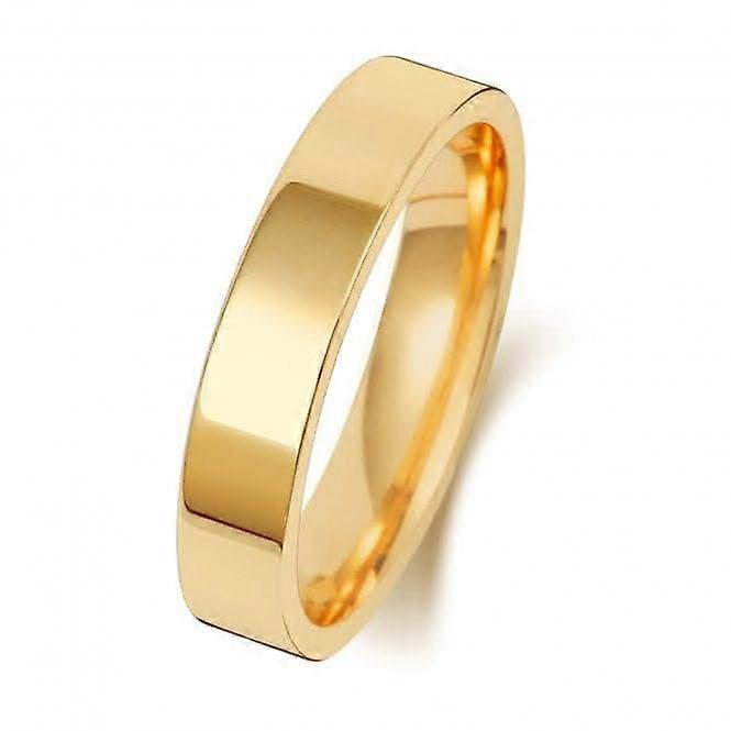 Wedding Band 9K Flat Court 4mm-1.75 Wedding Ring W124H