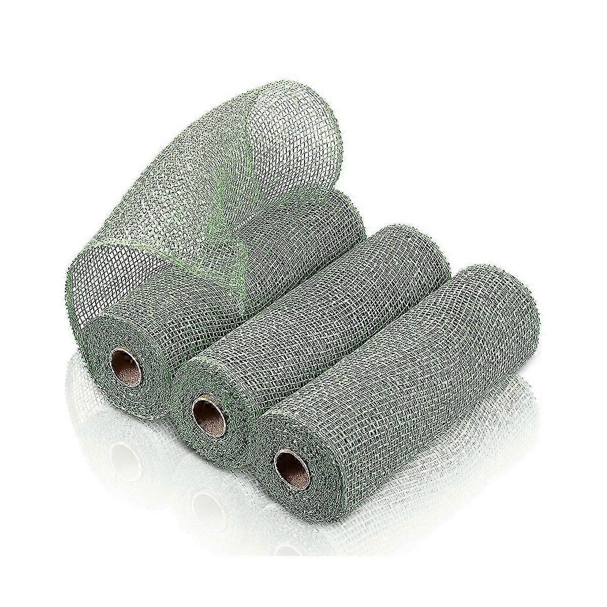 3 Rolls Burlap Decoration Mesh 10 Inch Wide Decorative Mesh Ribbon Wrapping Ribbon Rolls for Craft